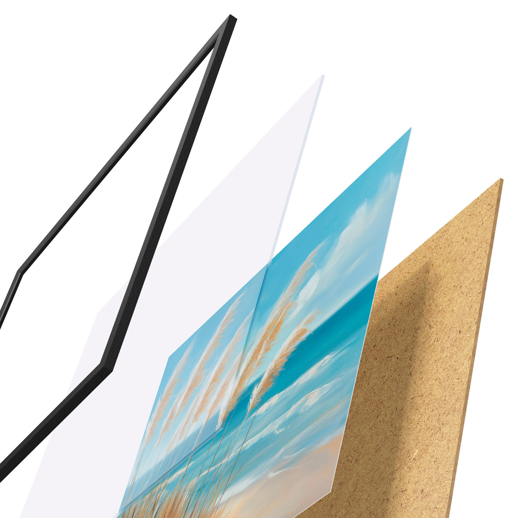 Poster Spighe di grano in riva al mare f51061