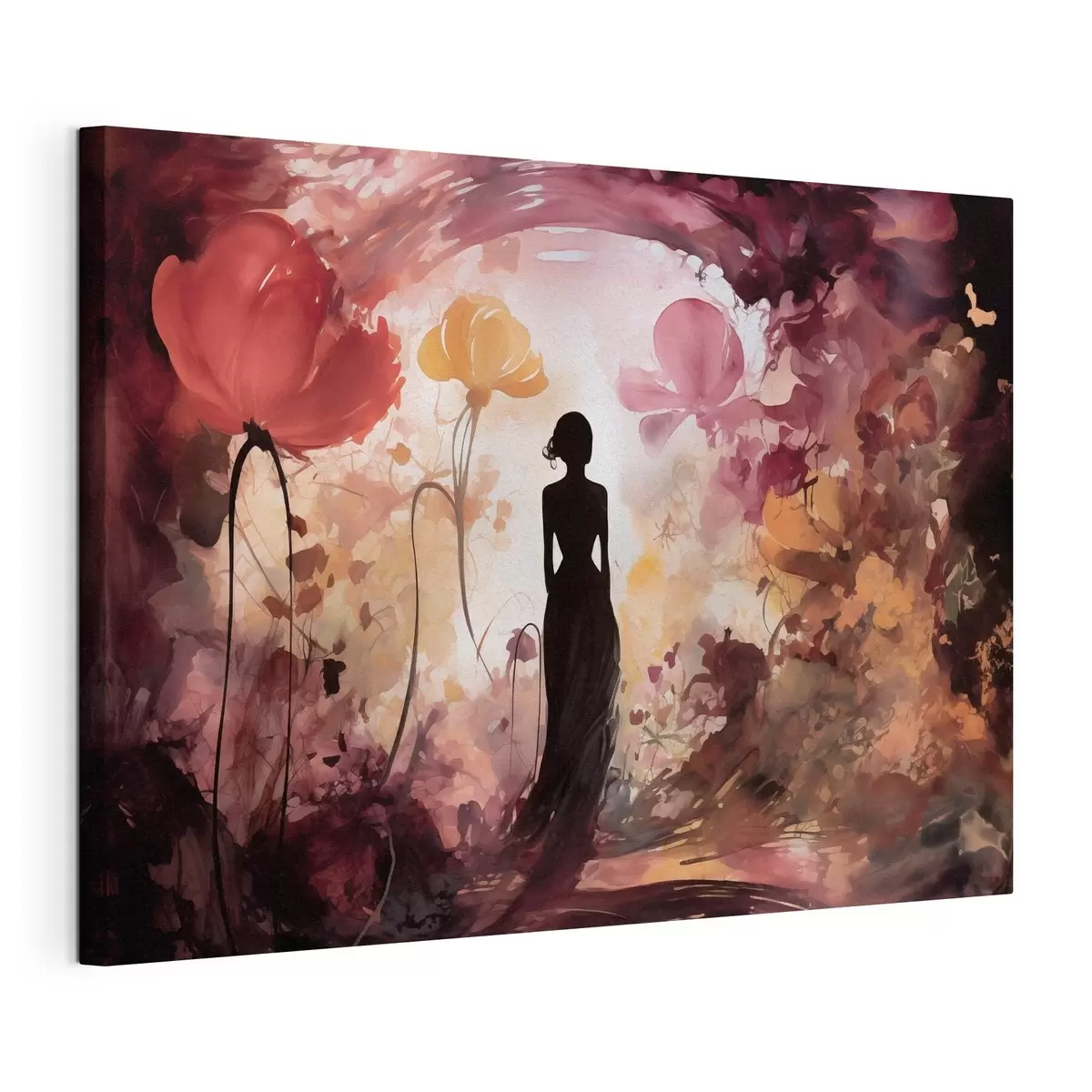 Quadro Sagoma di una donna in un giardino fiabesco in fiore nr. s51081