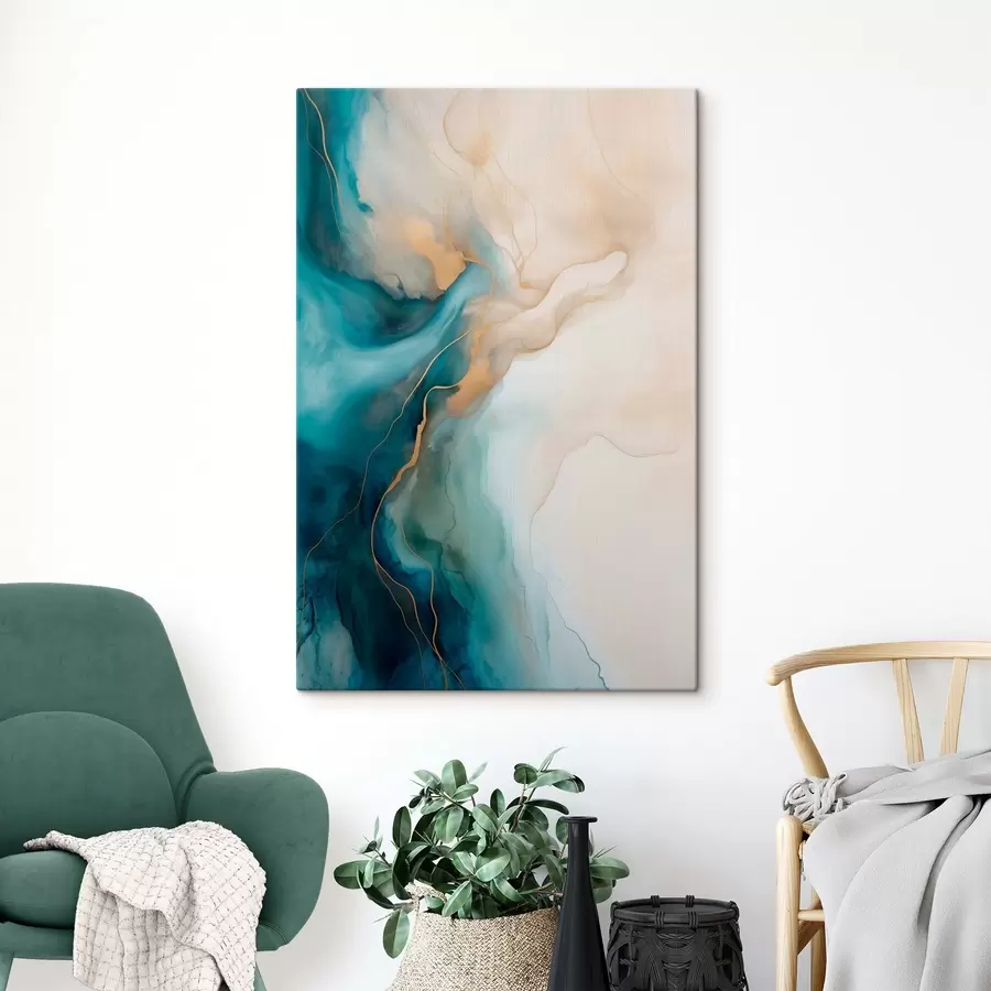 Quadro Onde di marmo azzurro e sabbia nr. s51082