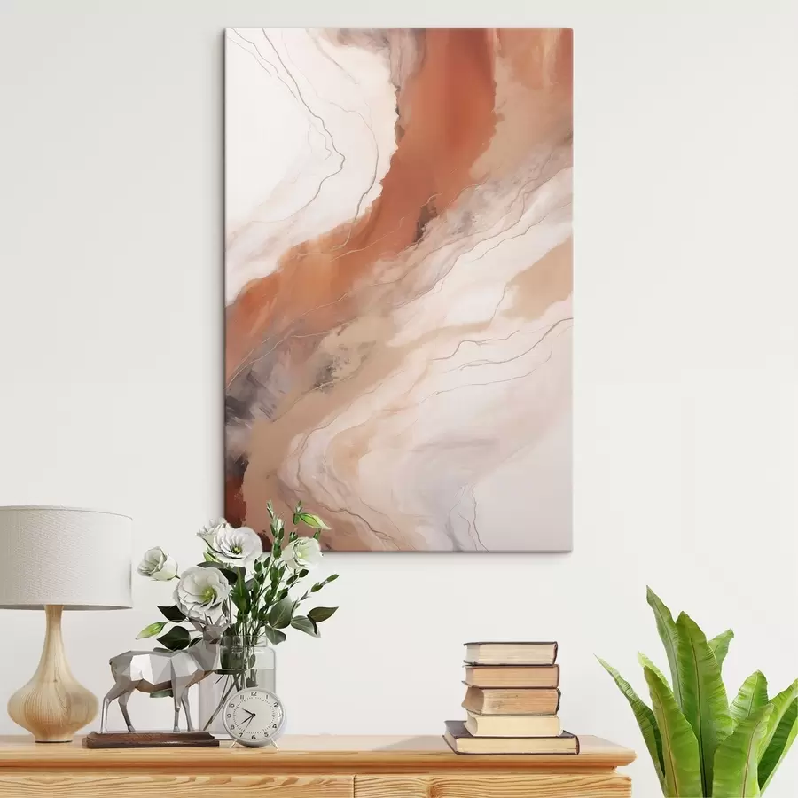Quadro Calde onde di arte fluida color terracotta nr. s51085