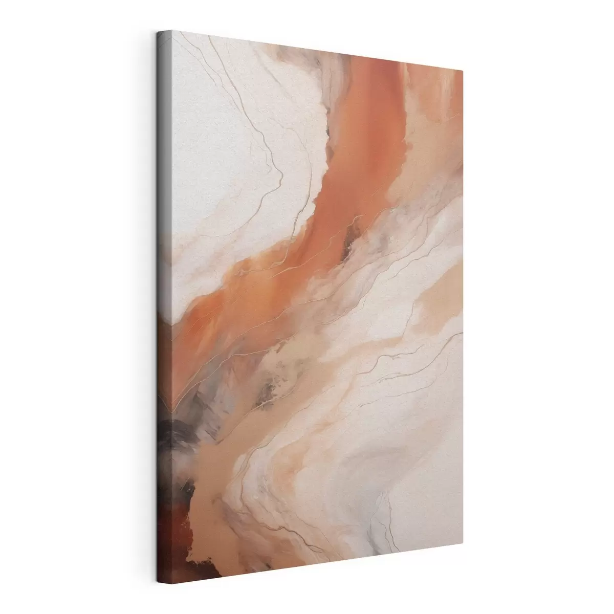 Quadro Calde onde di arte fluida color terracotta nr. s51085