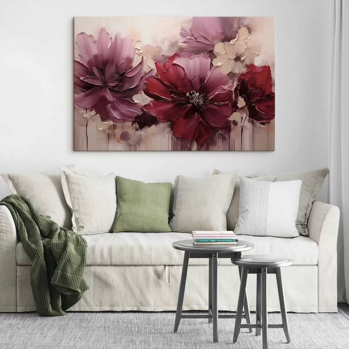 Quadro Dalie dal colore intenso bordeaux e color cipria nr. s51086