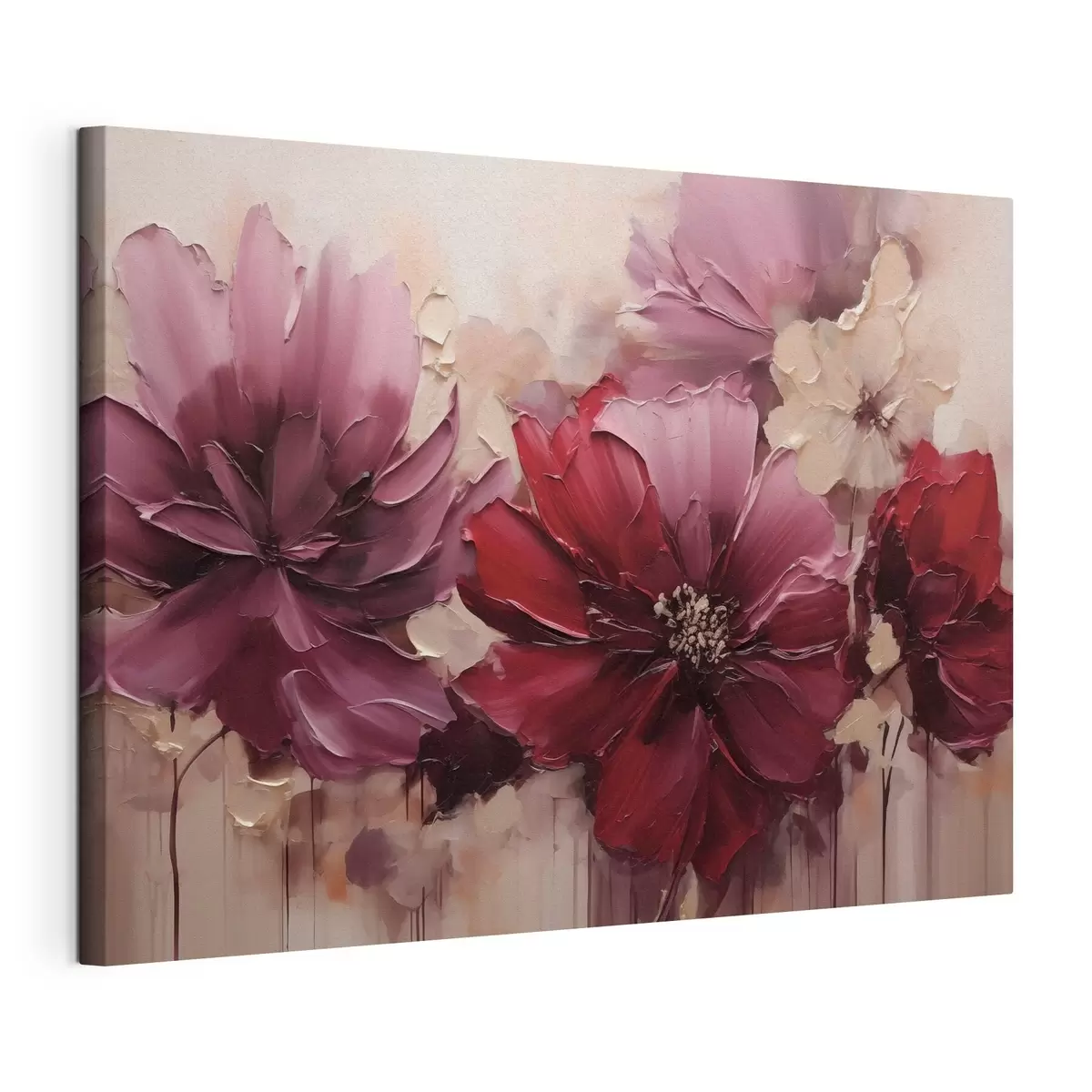 Quadro Dalie dal colore intenso bordeaux e color cipria nr. s51086