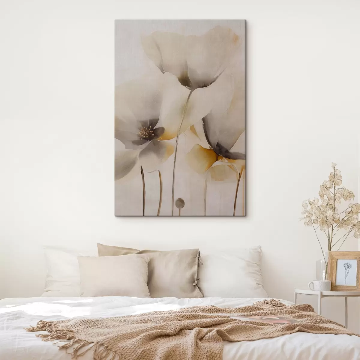 Quadro Papaveri ariosi in tonalità beige nr. s51090