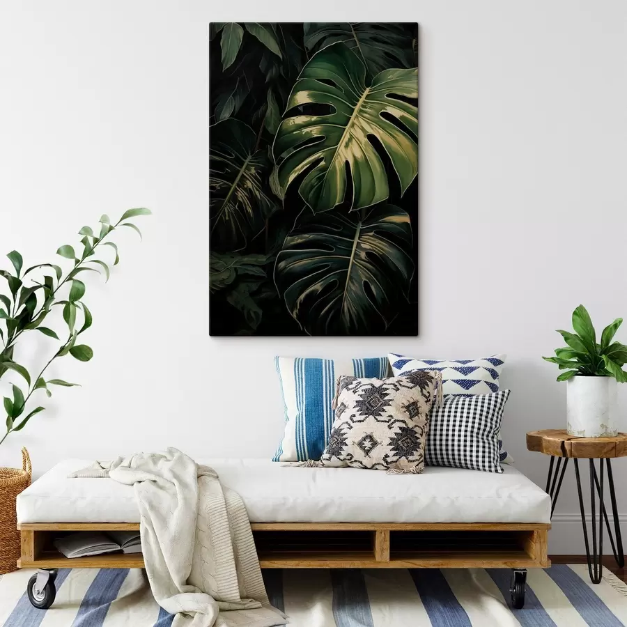 Quadro Foglie lucide di Monstera nei tropici oscuri nr. s51091