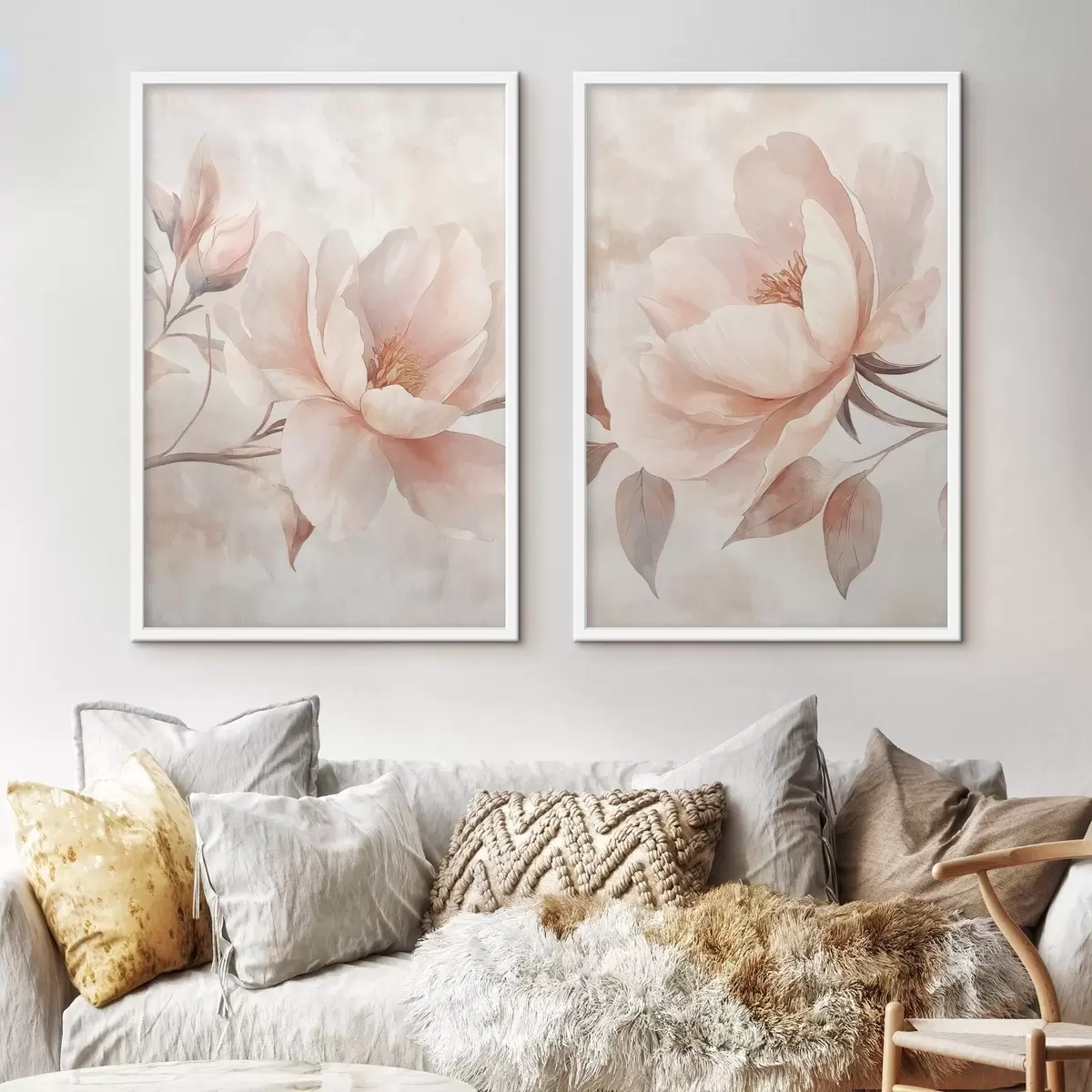 Poster Peonie in acquerello in polvere d31091