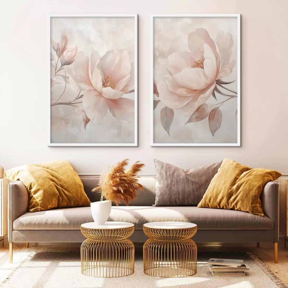 Poster Peonie in acquerello in polvere d31091