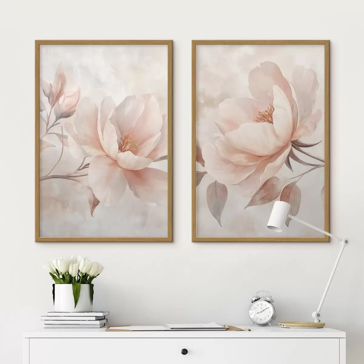 Poster Peonie in acquerello in polvere d31091