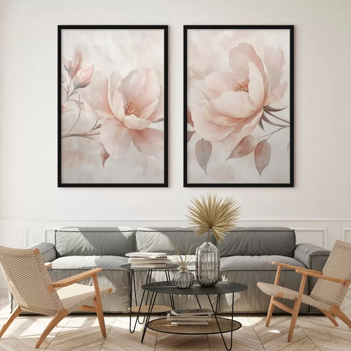 Poster Peonie in acquerello in polvere d31091