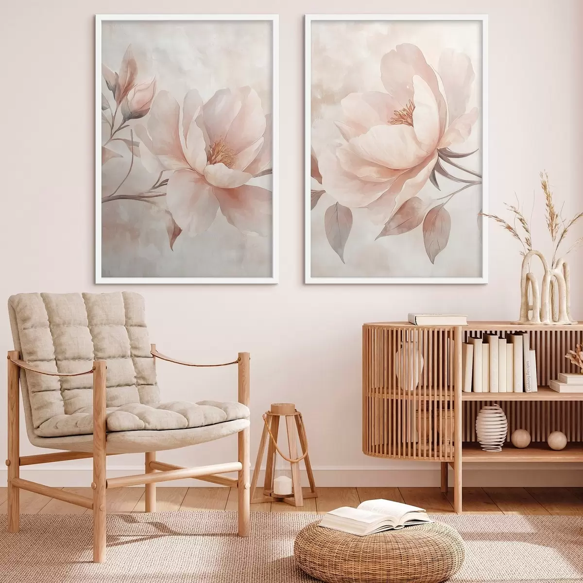 Poster Peonie in acquerello in polvere d31091