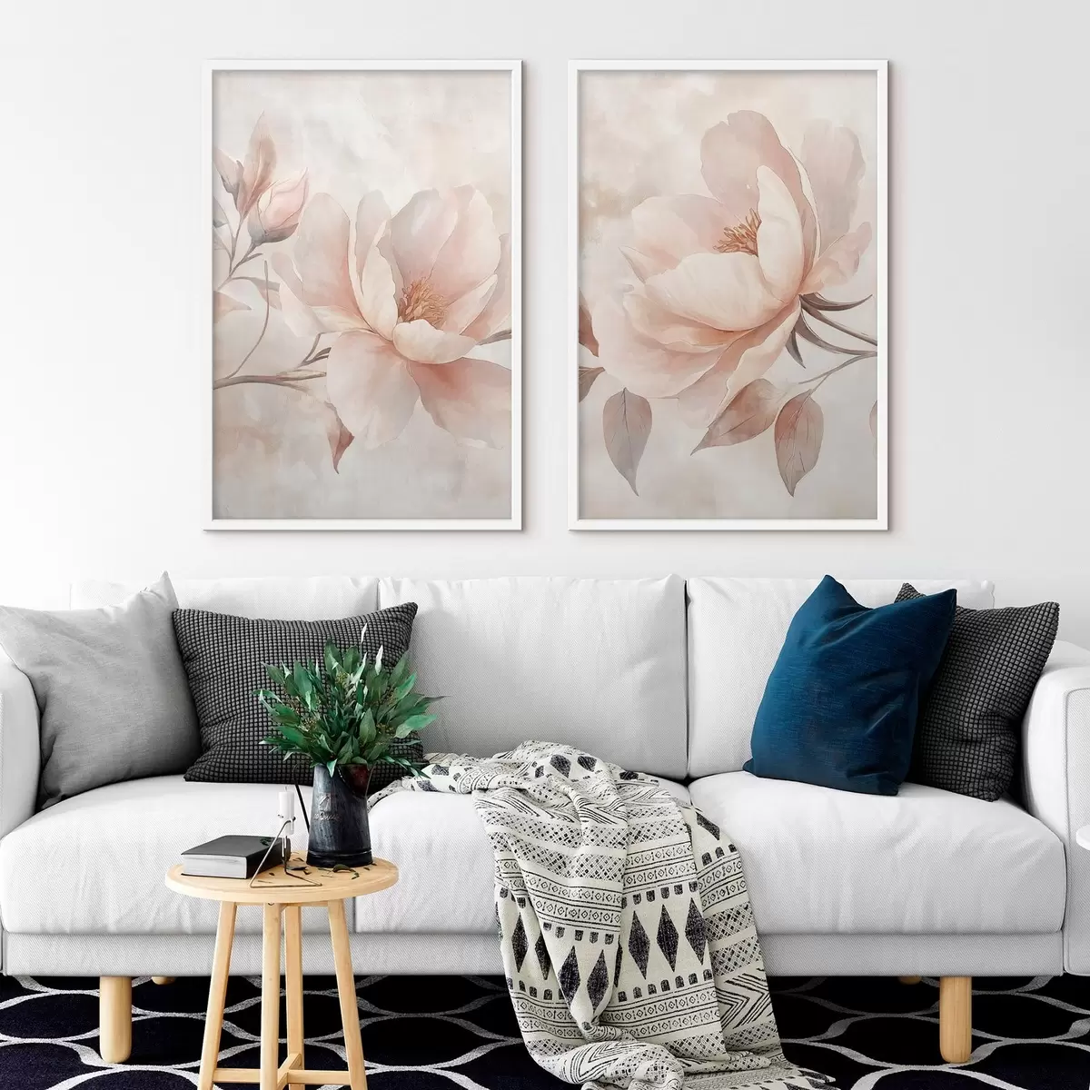 Poster Peonie in acquerello in polvere d31091