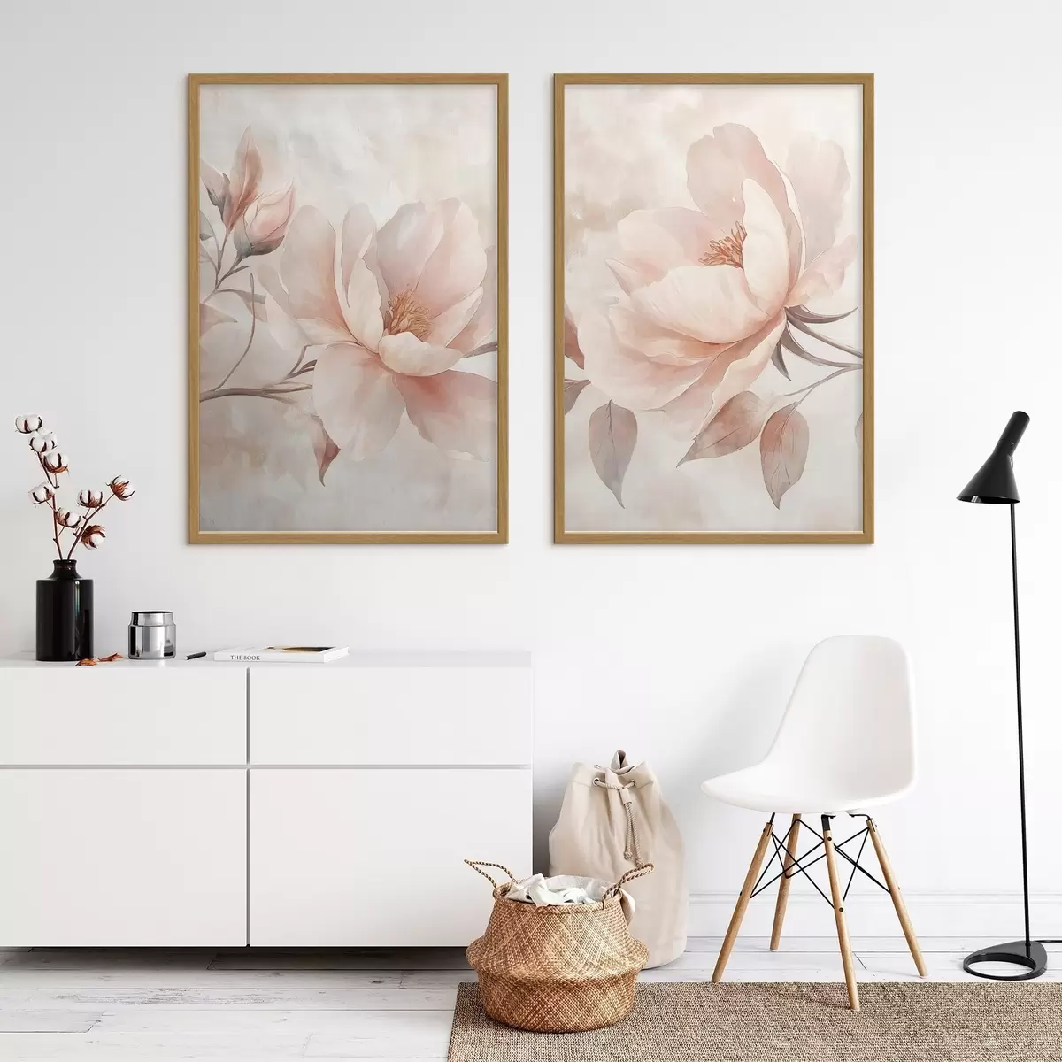Poster Peonie in acquerello in polvere d31091
