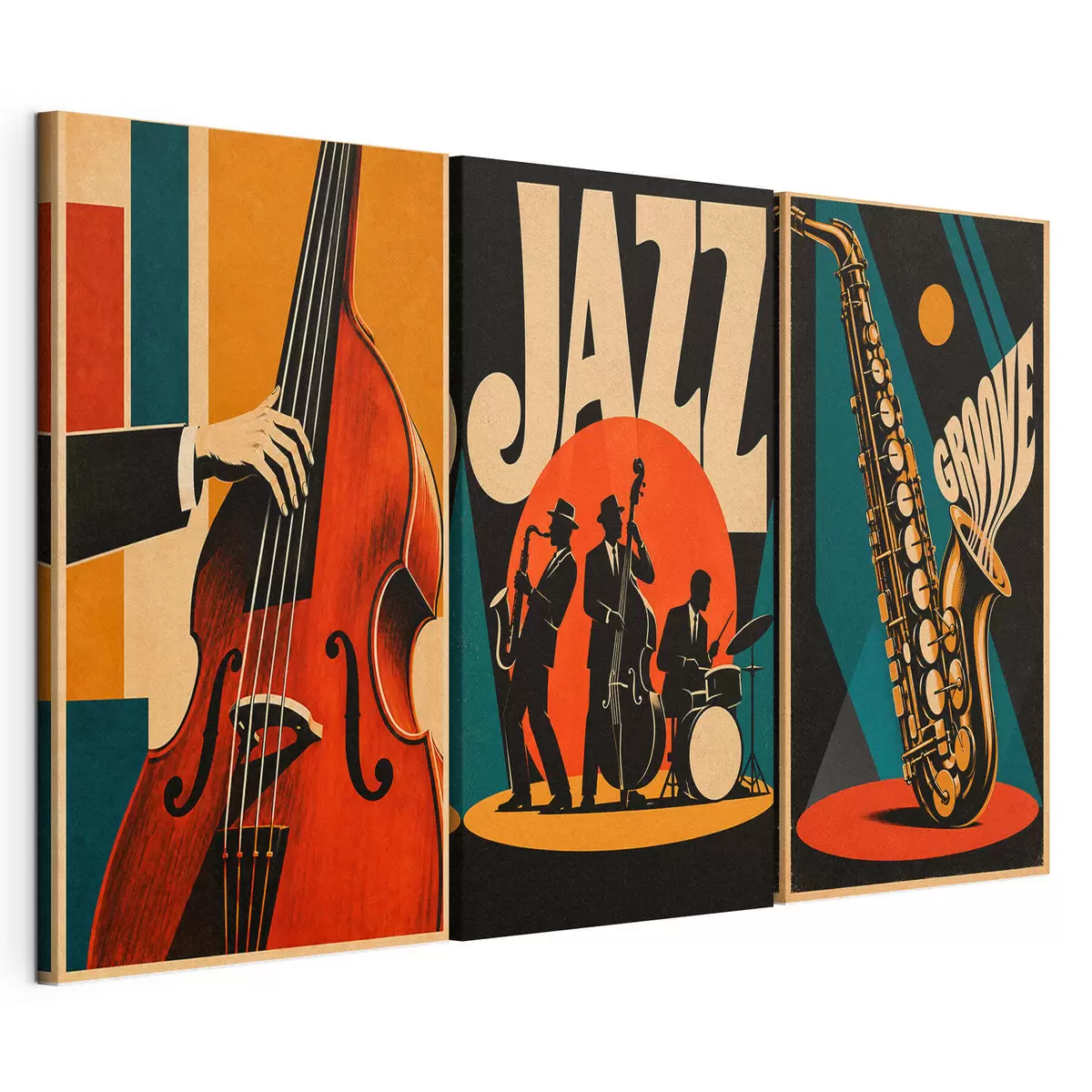 Quadro Musicisti jazz che si esibiscono in colori vivaci nr. m31114