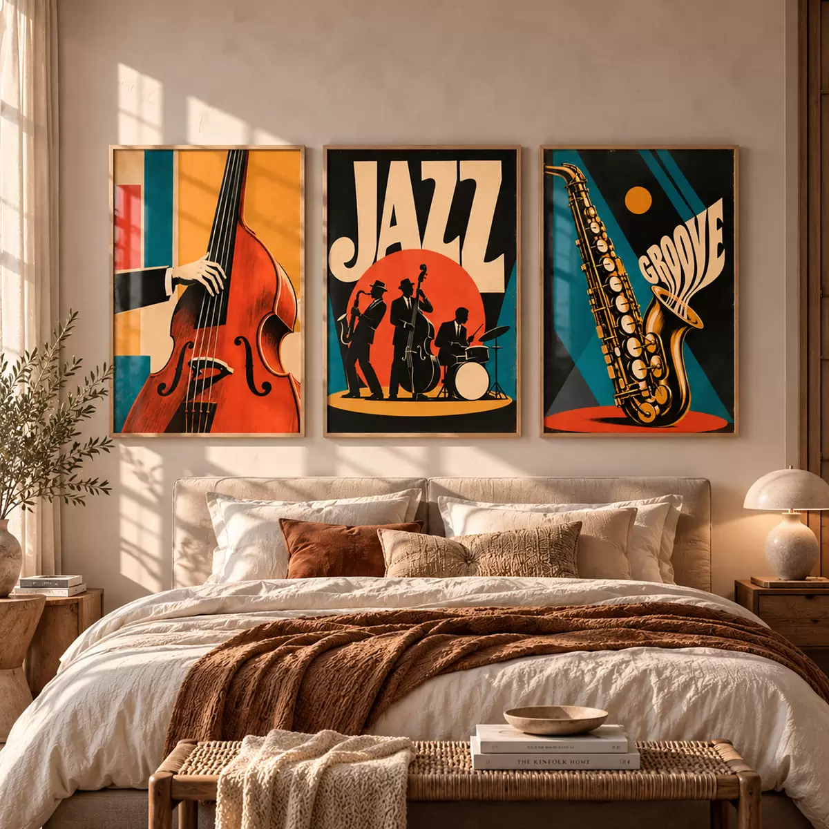 Poster Motivi musicali vintage dai colori vivaci d31115