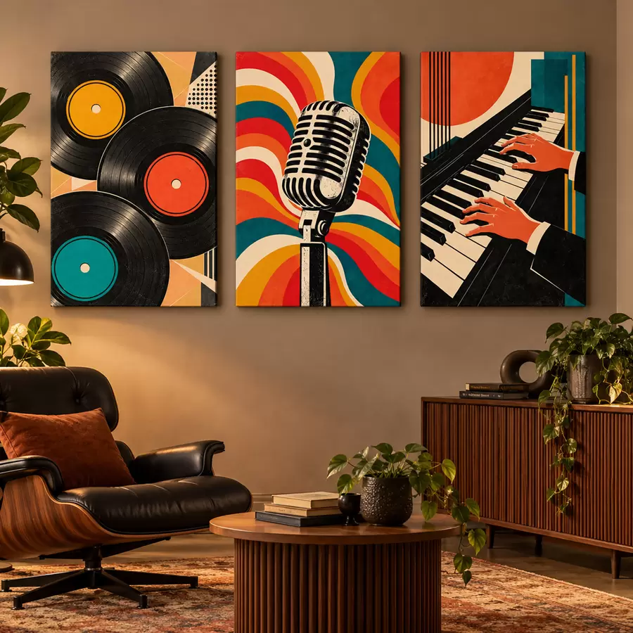 carta da parati Elementi musicali dai colori vivaci nr. m31115