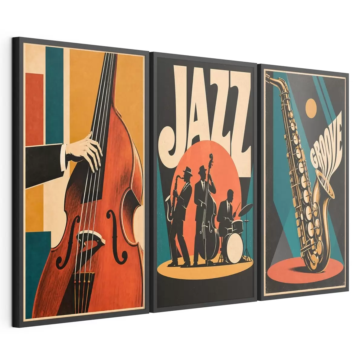 Poster Musicisti jazz dai colori vivaci d31114