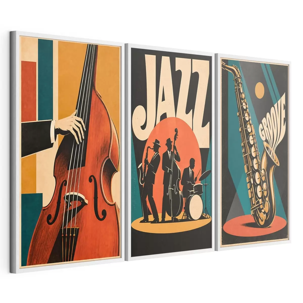 Poster Musicisti jazz dai colori vivaci d31114