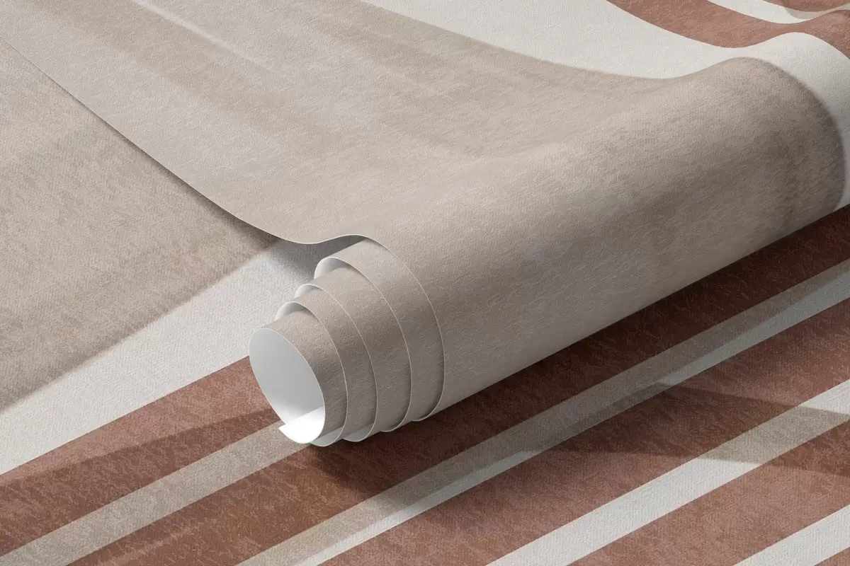 carta da parati Composizione astratta con foglie di palma, archi geometrici e strisce verticali nr. w10110