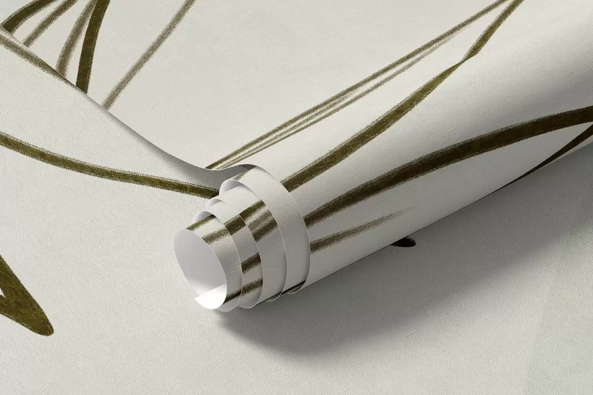 carta da parati Disegni minimalisti di foglie e fogliame tropicali, forme circolari dai colori pastello nr. w10111v2