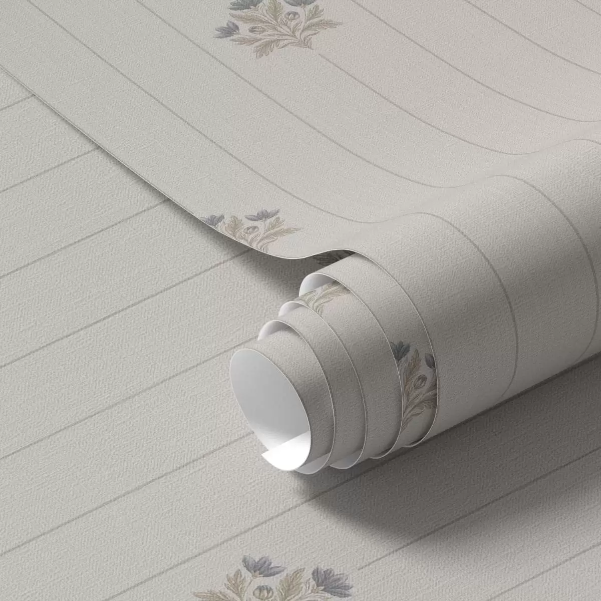 Carta da parati Delicati motivi floreali e righe verticali a01282