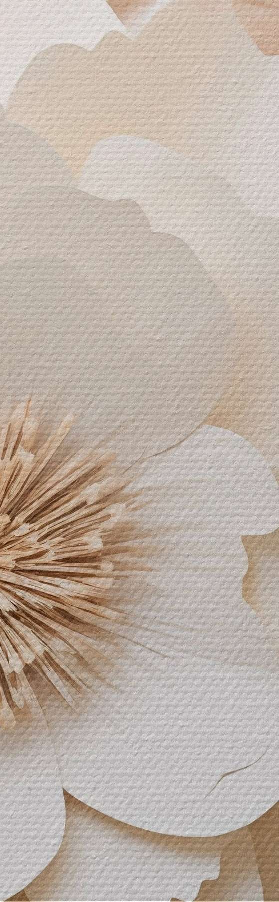 Quadro Rilievo in gesso 3D con fiori bianchi nr. s51096
