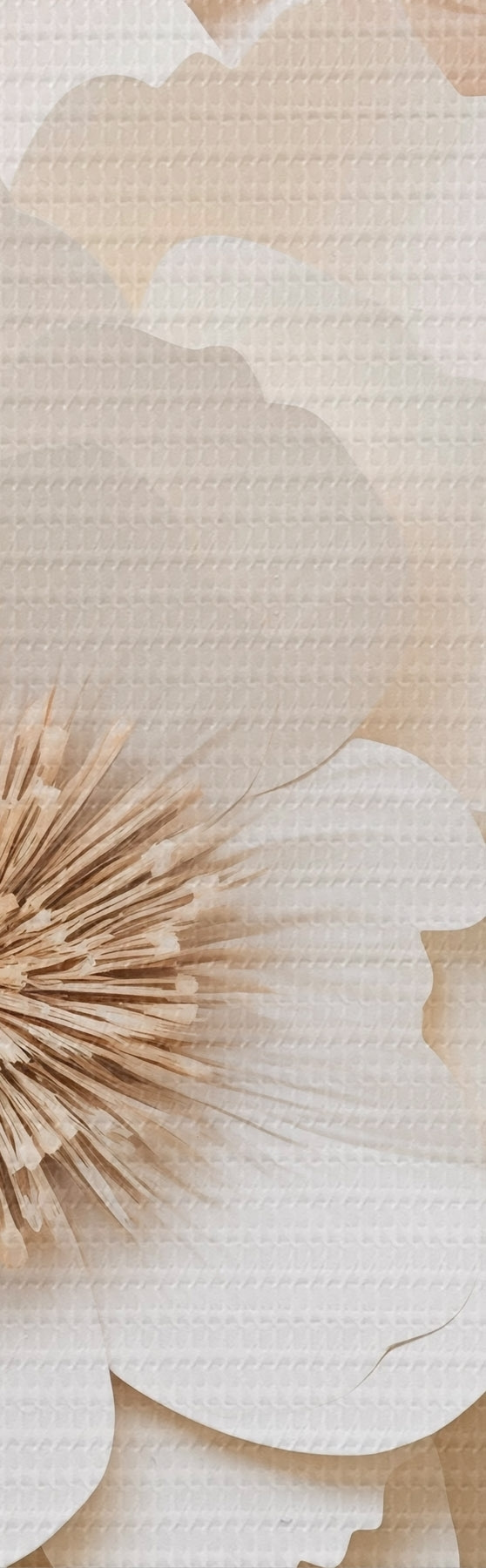 Quadro Rilievo in gesso 3D con fiori bianchi nr. s51096