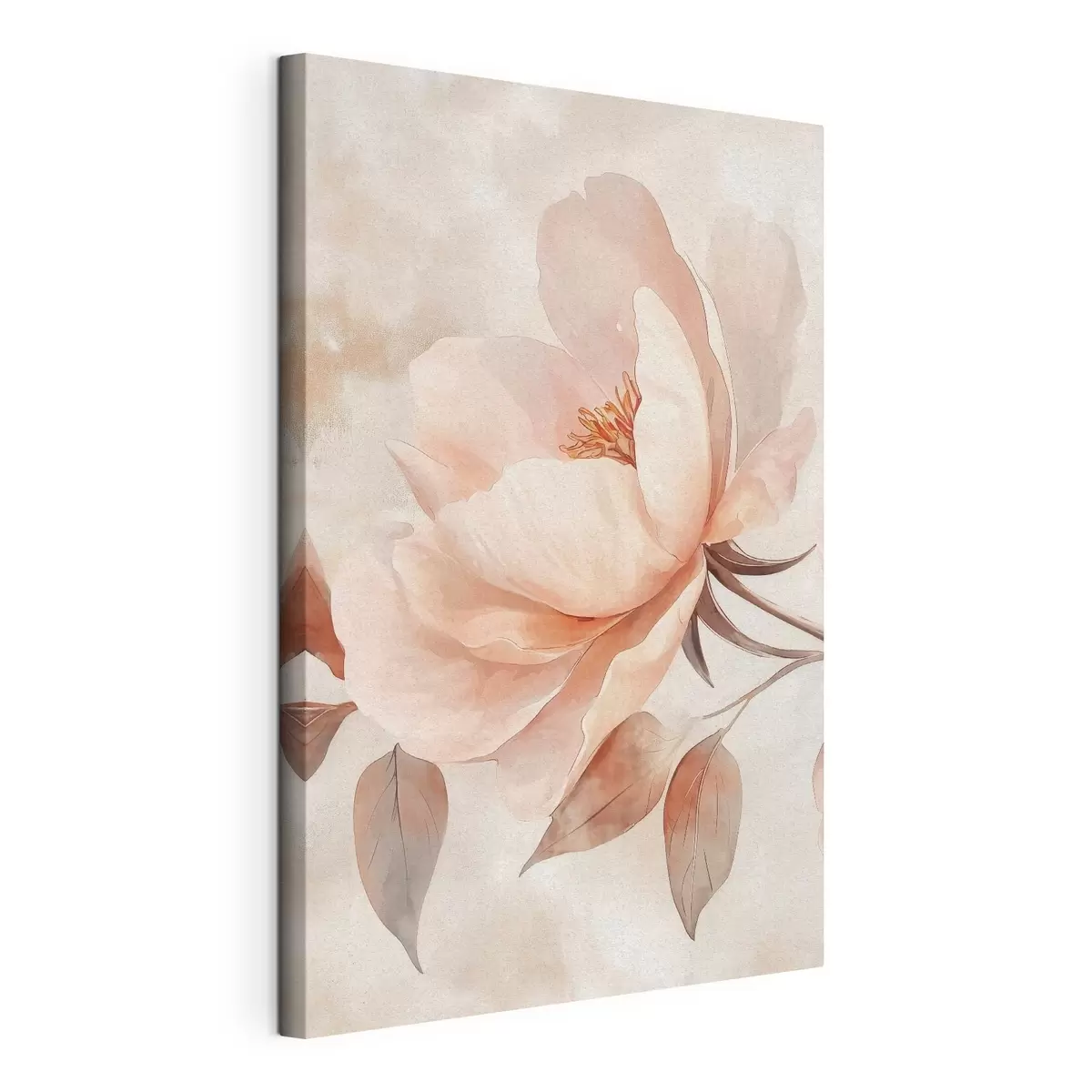Quadro Fiore acquerellato rosa-beige nr. s51098