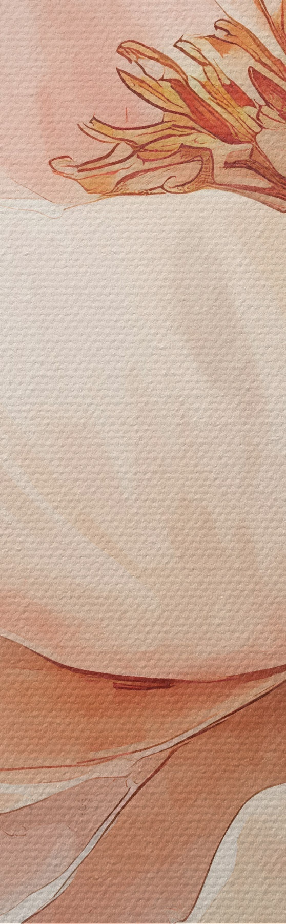 Quadro Fiore acquerellato rosa-beige nr. s51098