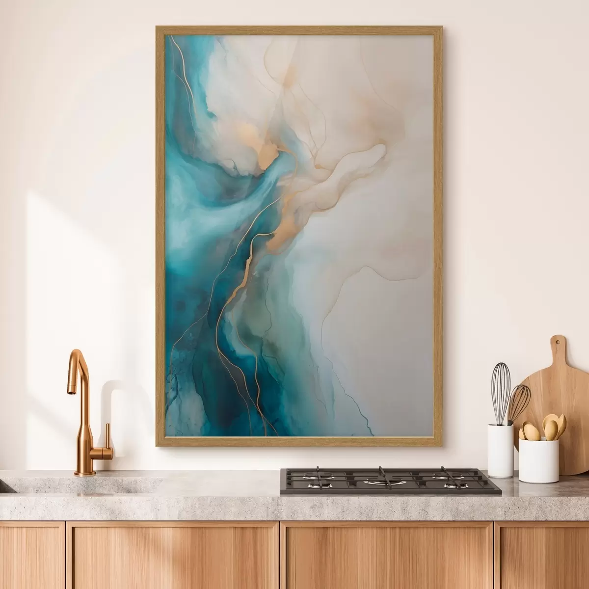 Poster Onde di marmo azzurro e sabbia f51082