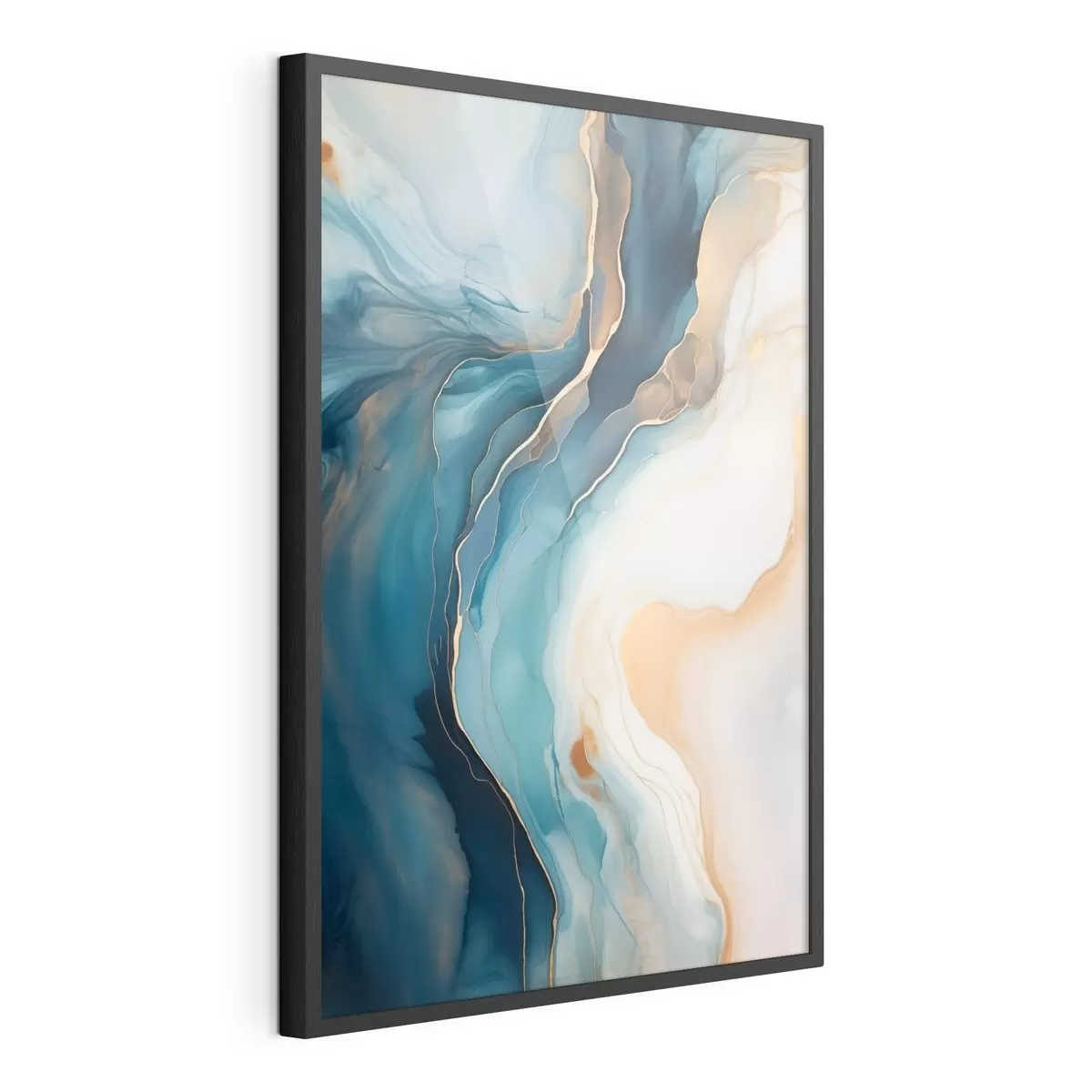 Poster Marmo smeraldo con venature color ambra f51083