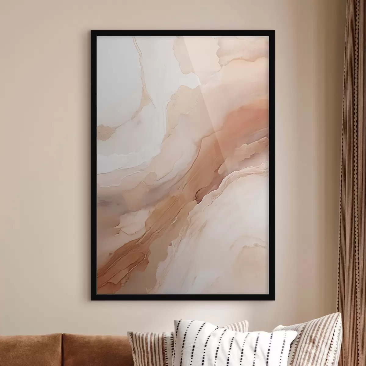Poster Strati di madreperla beige dalla trama raffinata f51084