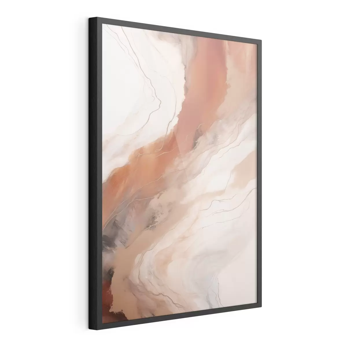 Poster Calde onde di arte fluida color terracotta f51085