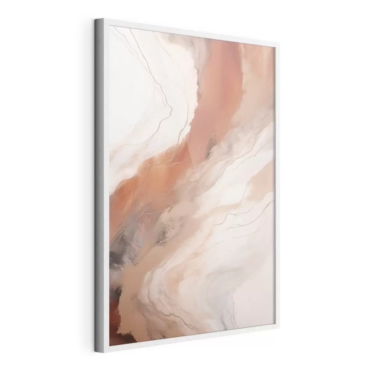Poster Calde onde di arte fluida color terracotta f51085