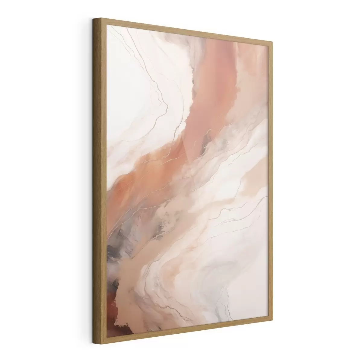 Poster Calde onde di arte fluida color terracotta f51085