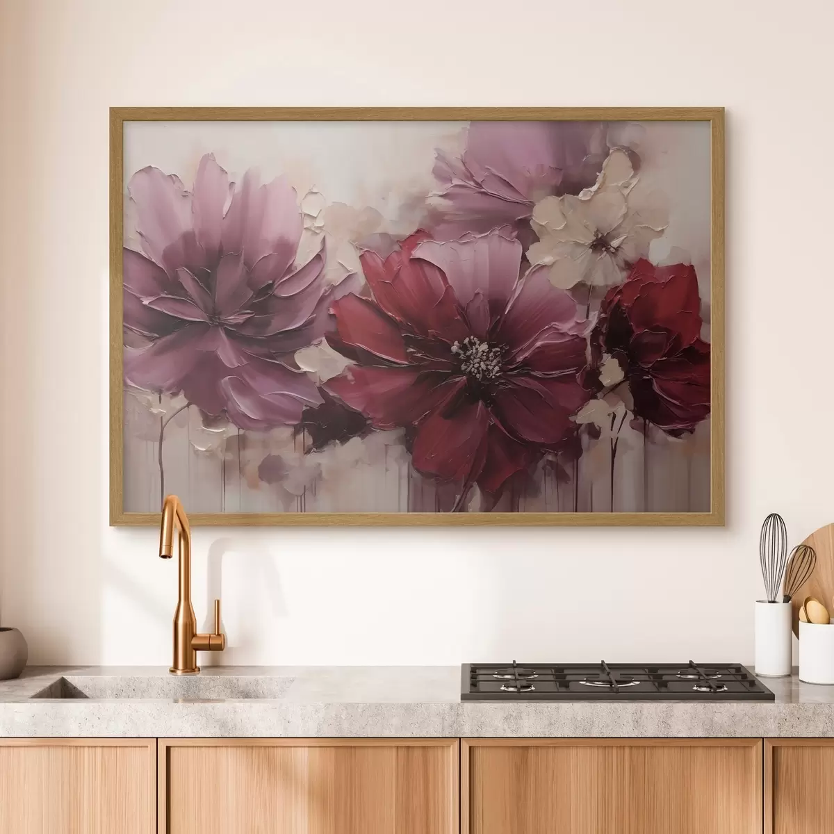 Poster Dalie dal colore intenso bordeaux e color cipria f51086