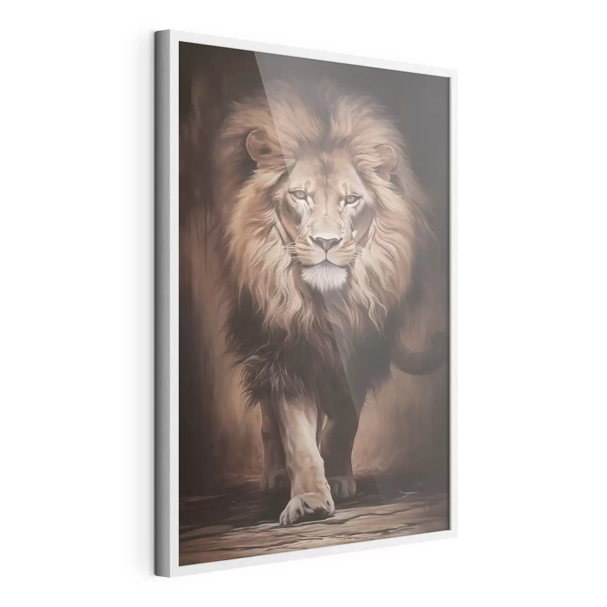 Poster Maestoso leone in un ambiente buio f51087