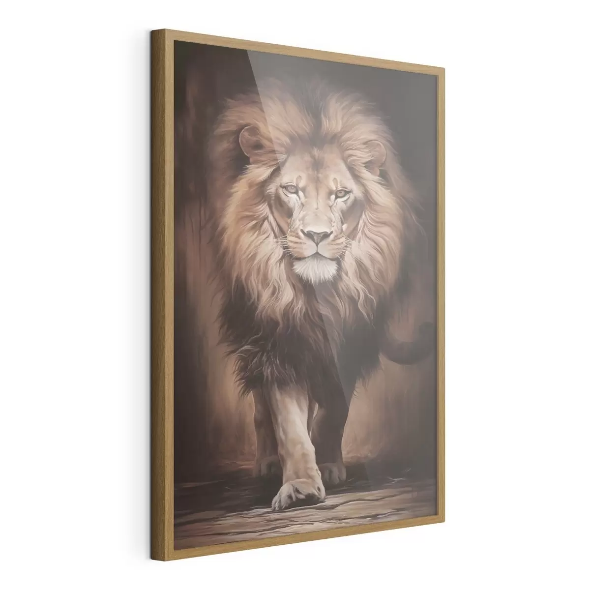Poster Maestoso leone in un ambiente buio f51087