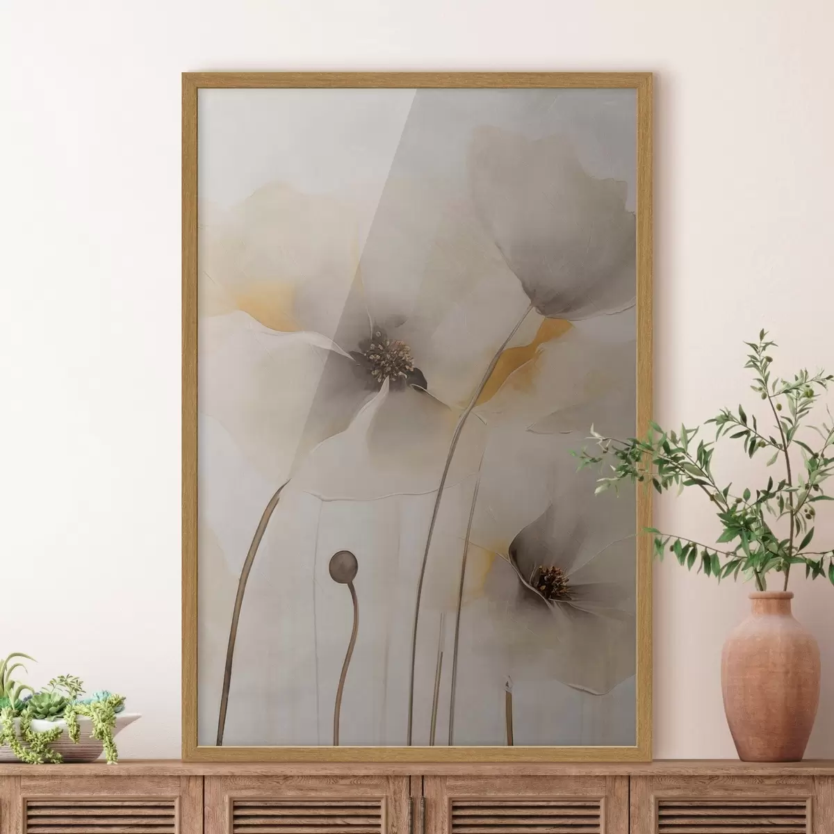 Poster Delicati papaveri su steli sottili f51089