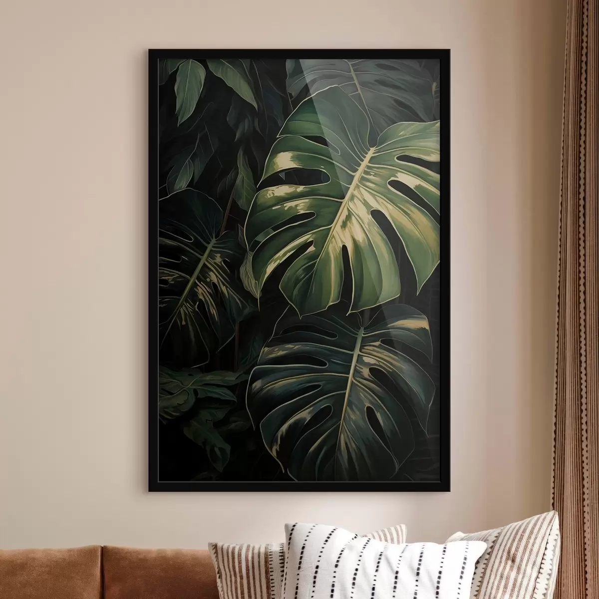 Poster Foglie lucide di Monstera nei tropici oscuri f51091
