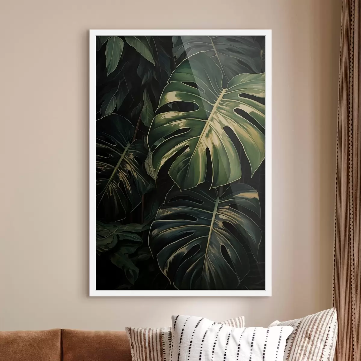 Poster Foglie lucide di Monstera nei tropici oscuri f51091