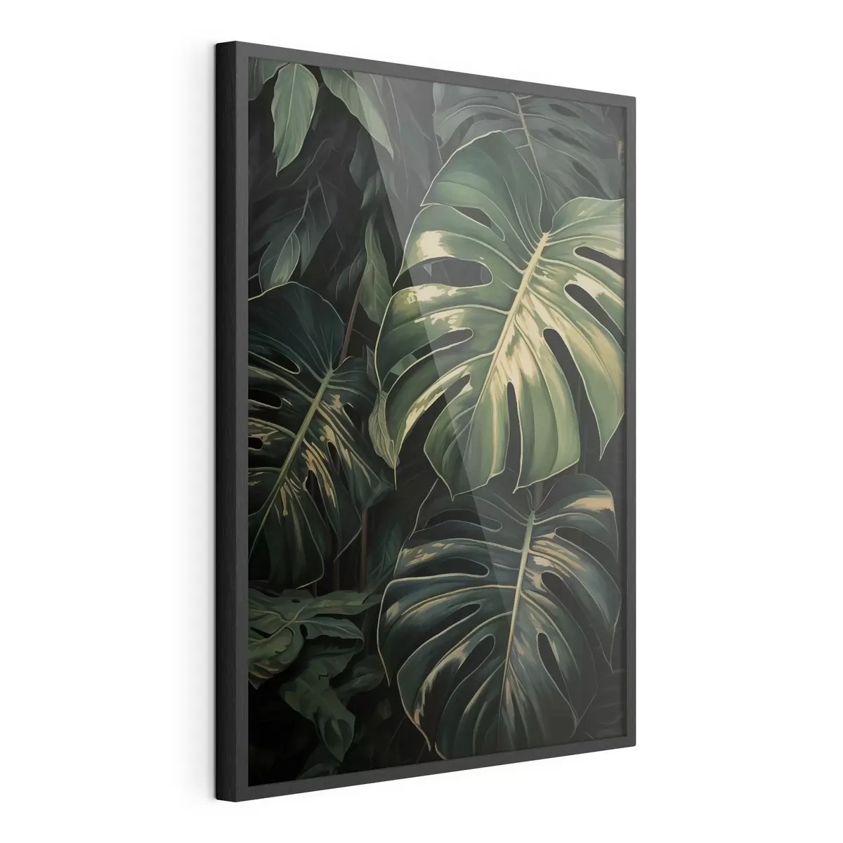 Poster Foglie lucide di Monstera nei tropici oscuri f51091