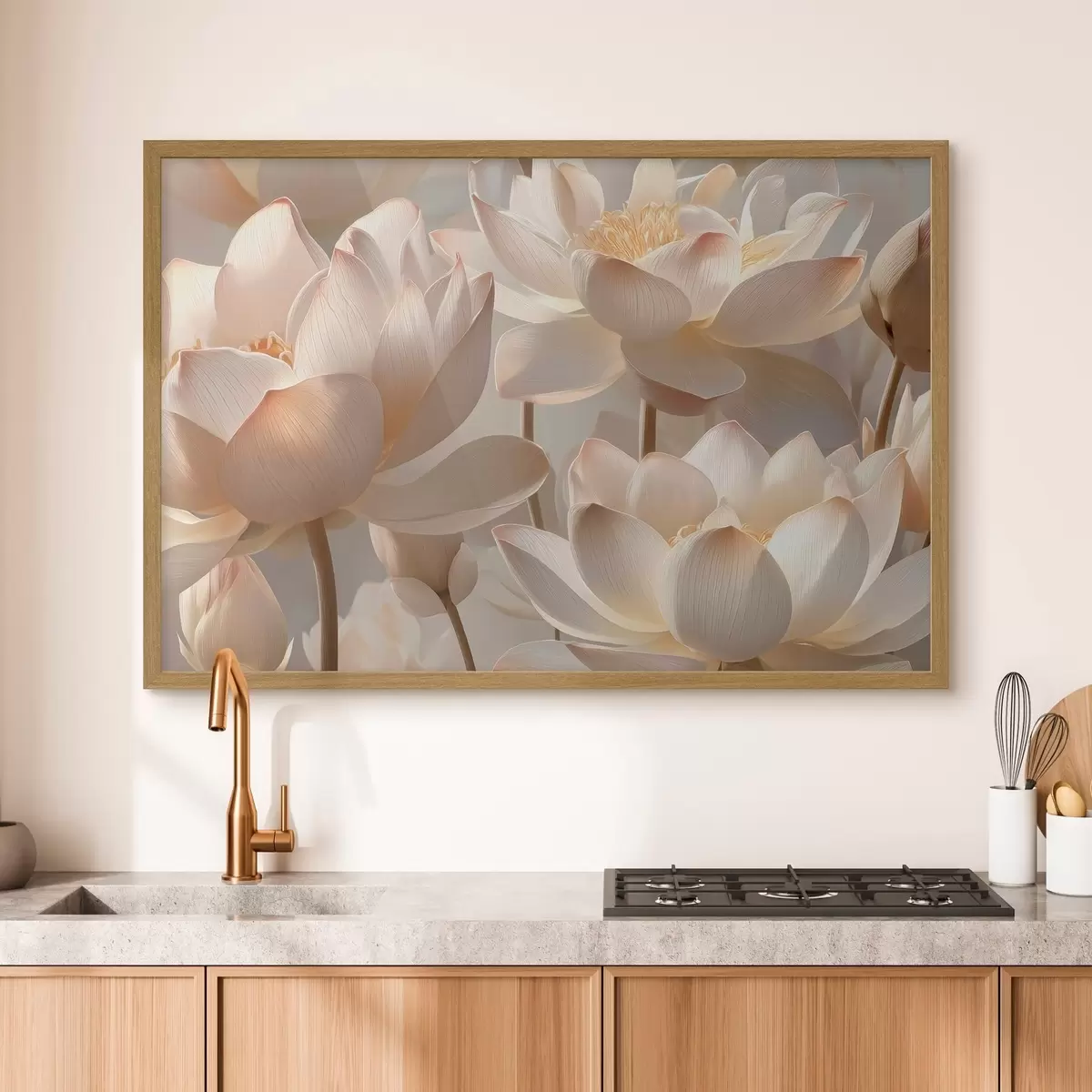 Poster Delicate ninfee e fiori di loto f51092