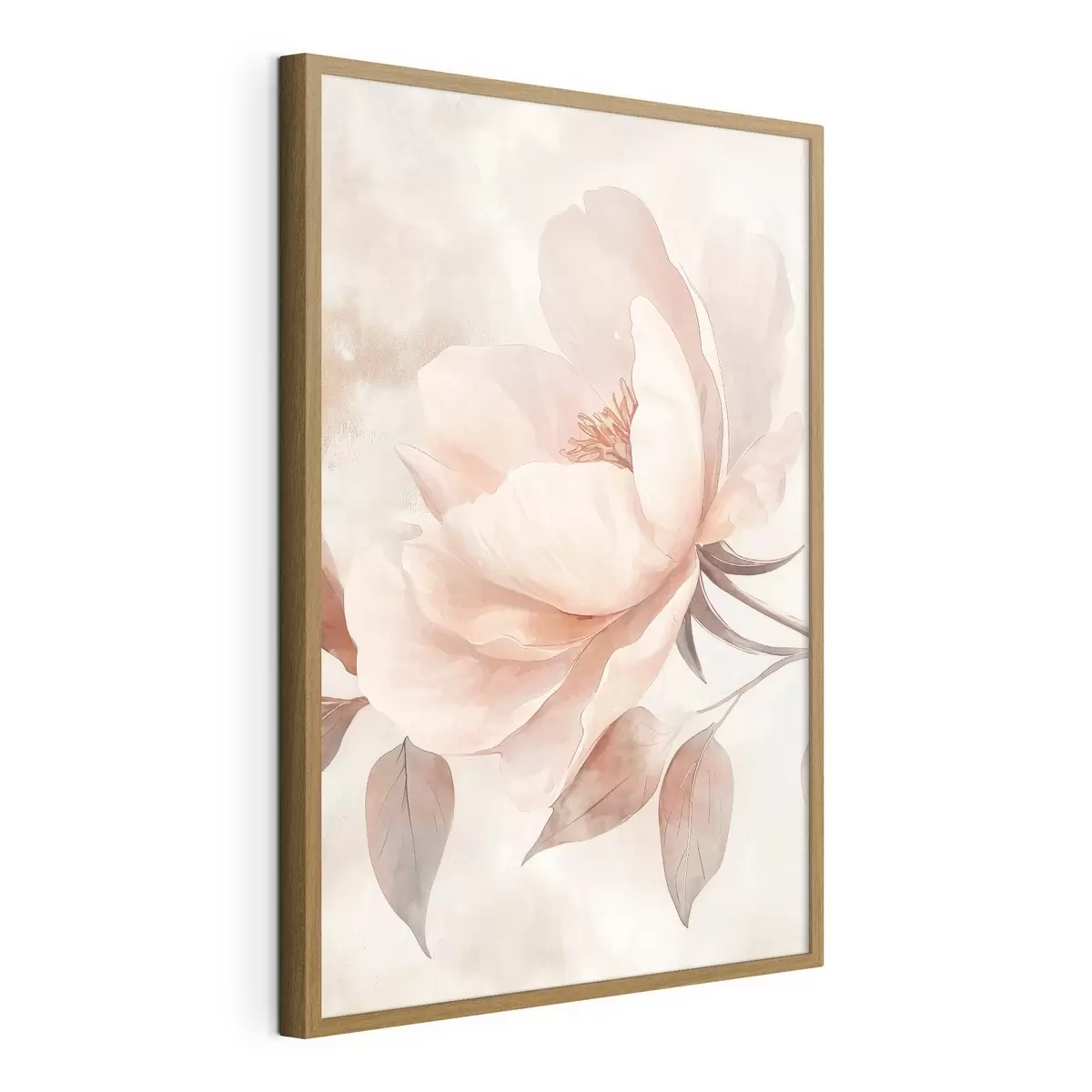 Poster Fiore acquerellato rosa-beige f51098