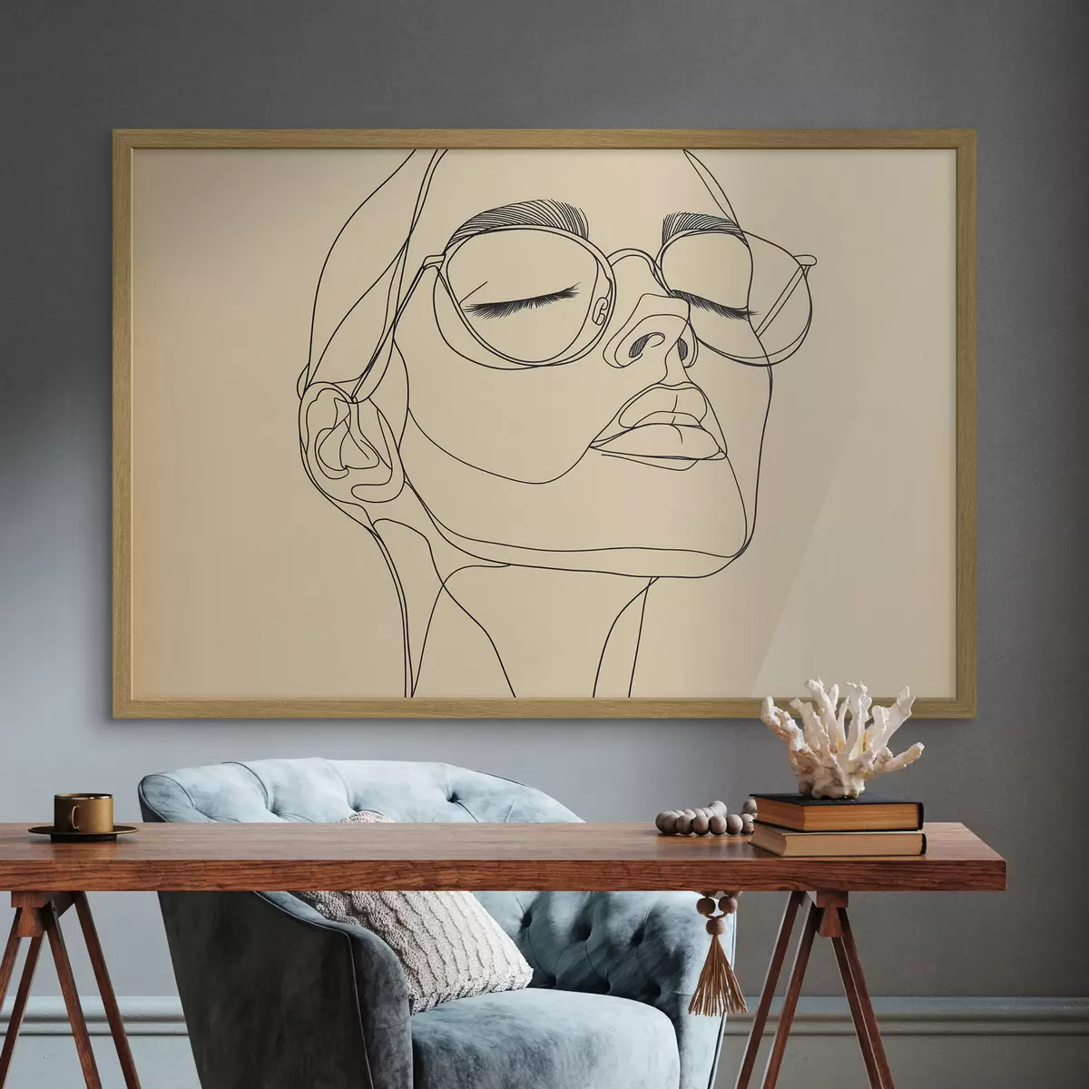 Poster Ritratto lineare di una donna f51145