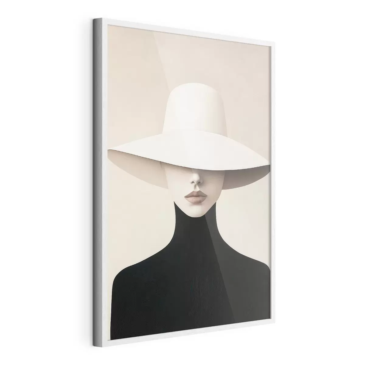 Poster Donna con un cappello bianco f51146