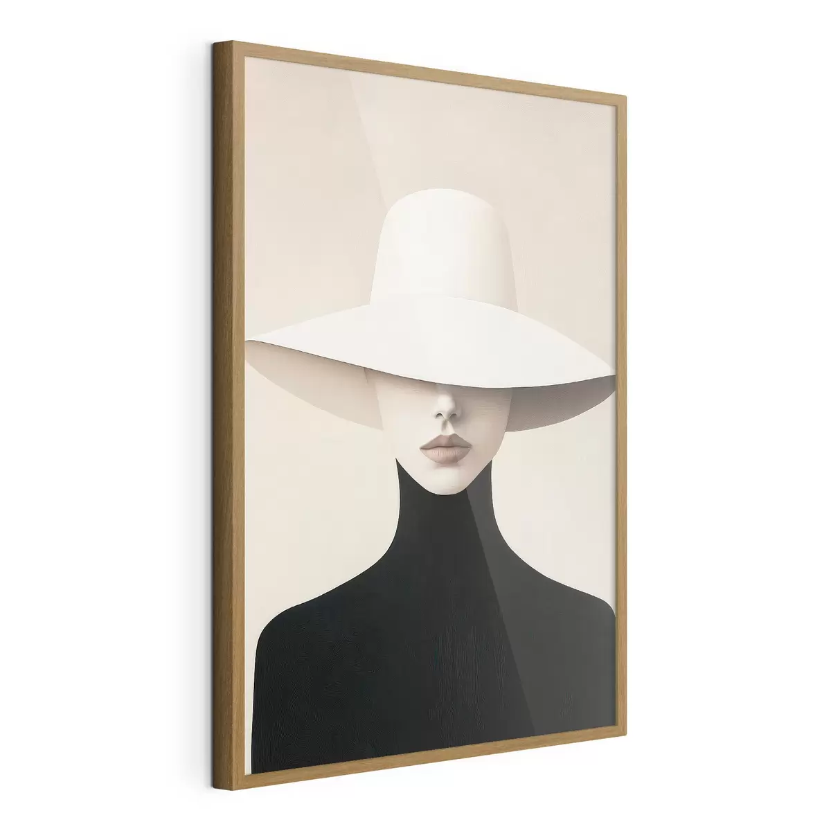 Poster Donna con un cappello bianco f51146