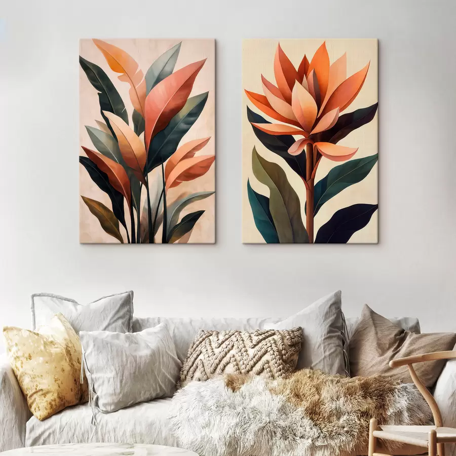 Quadro Fiori e foglie astratti nr. m31105