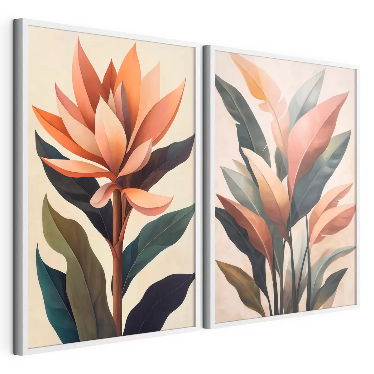 Poster Fiori e foglie astratti d31105