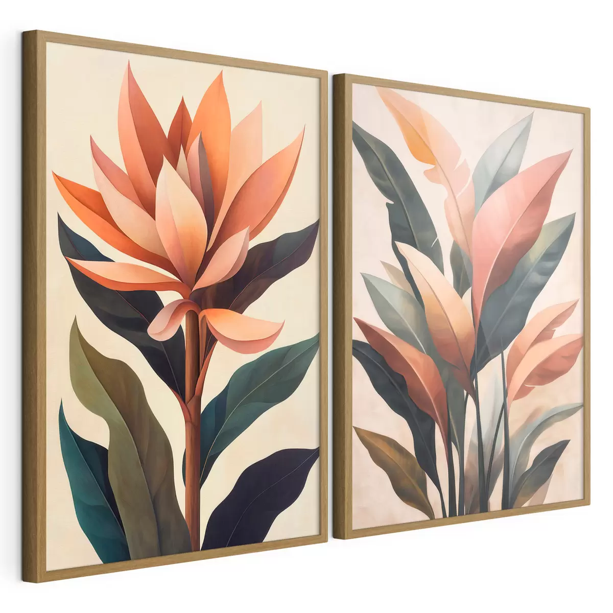 Poster Fiori e foglie astratti d31105