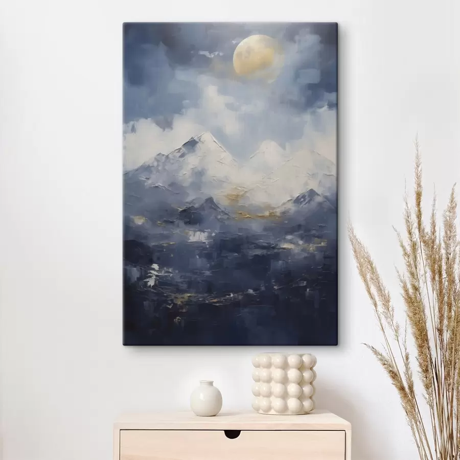 Quadro Paesaggio montano notturno, imitazione di un dipinto nr. s51165
